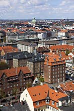 Copenhagen city from above. Copenhagen. Denmark.