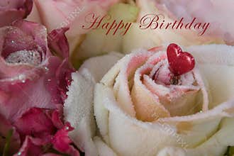 Happy birthday roses and heart