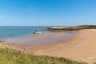 Sand beach in a French Island Aix in Charente France Europe