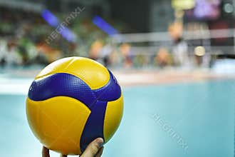 Volleyball ball with playing field