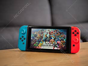 UK, March 2020: Nintendo switch super smash bros game