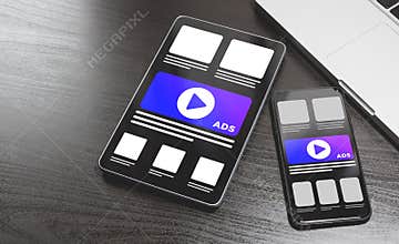 Online advertising on mobile devices - smartphone and Tablet PC. Cross Targeting Programmatic Advertising