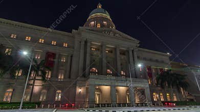 National Art Gallery night timelapse hyperlapse. Formerly the Supreme Court Building and City Hall.