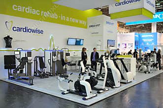 MEDICA Trade Fair, DUSSELDORF, GERMANY - NOVEMBER 2019, treadmill, apparatus for cardio training