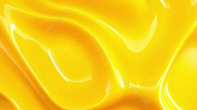 Liquid abstract yellow glossy wavy background