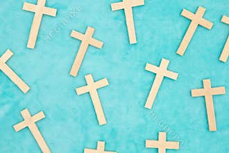 Unfinished light wood cross background