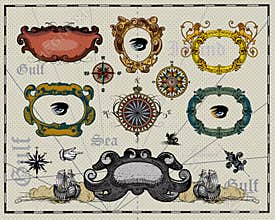 Antique Map Frame Decorations