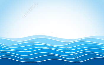 Abstract ocean sea wave with blue sky landscape vector background illustration
