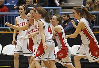 Basketball girls celebration