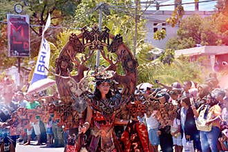 Carnaval with traditional contemporary clothes in Indonesia