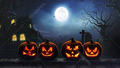 Four Jacks on a Graveyard Wall 4K Looping Background