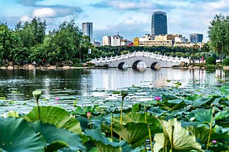 Landscape of Nanhu Park in Changchun, China