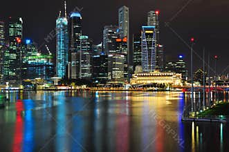 Cityscape with very colourful light reflection