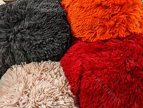 Fuzzy Brightly Colored Soft Pillows