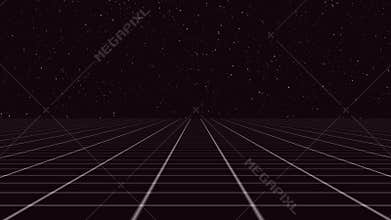 Retro-futuristic 80`s synthwave grid background. Looped opener animation.