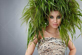 Ecology woman, green concept