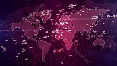 Covid-19 virus global pandemic alert on loop and seamless background