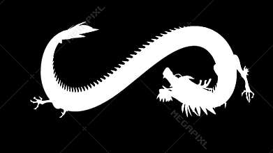 Animated Traditional Golden East Asian Dragon Symbol in Infinity Stylish Motion