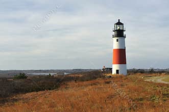 Sankaty Head Light Lighthouse Nantucket in autumn