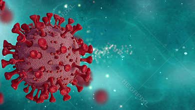 Coronavirus red turquoise video
