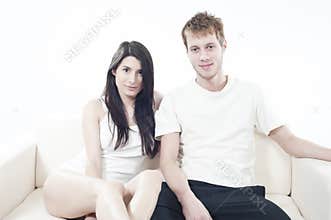 Couple relaxing at home