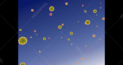 3d animation of various pollens of flowers, plants, trees and shrubs.