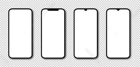 Phone with White Screen. Smartphone mockup. Cell Phone with white Screen. Template mockup smartphone in realistic design. Vector
