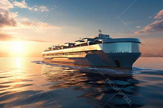 Futuristic cargo ship of the future.