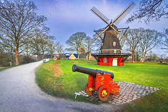 Copenhagen, Denmark. Kastelsmollen, a Dutch windmill in Kastellet citadel
