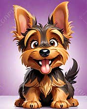 Australian Terrier puppy dog cartoon character