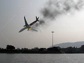 Plane crash illustration