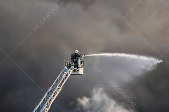 Fireman in action