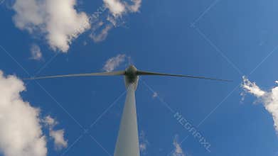 An ecological source of energy. Windmill on a mountain in Munich. Wind turbine in Germany.