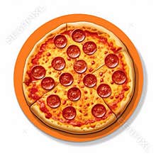 Pizza logo. Pizza sticker illustration. Pizza baner. Pizza delivery.