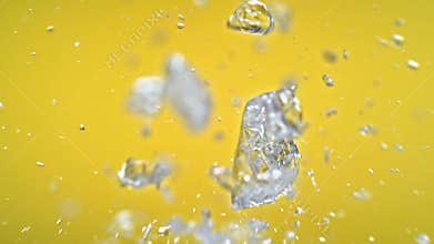 Ice Cubes Colliding in the Air in 1000fps