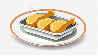 Dish with delicious chicken thighs fast food icon