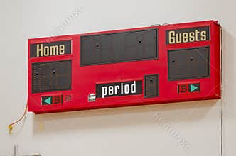 Red Score Board on a wall