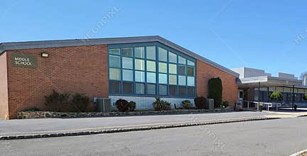 Middle School Building In the suburb