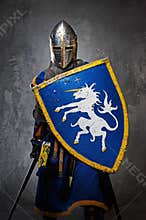 Knight with a sword and shield