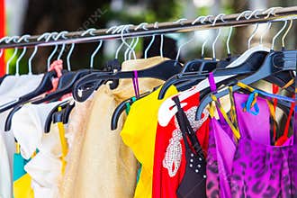 Fashion clothing on hangers