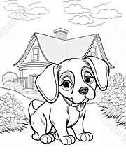 A Sick Dog Coloring Page for dog lovers