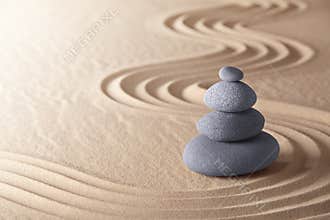 Zen meditation garden balance stones