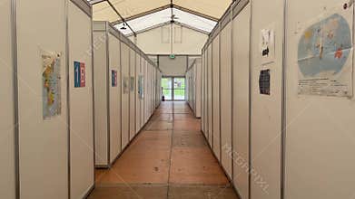 Refugee camp in Germany, war in Ukraine, dormitory