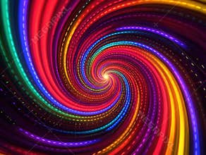 Colorful Light Spiral Vortex, Abstract Glowing Background Design