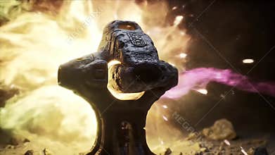 Textured Sci-Fi Spaceship Model Unveiled in Dark, Mysterious Cinematic Environment