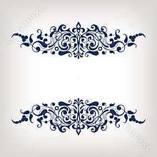 Vintage border frame decorative ornate calligraphy vector