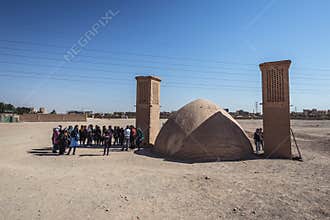 Dakhma - Tower of Silence, historic structure built by Zoroastrians in Yazd