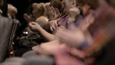 Audience applauding, during a spectacular event