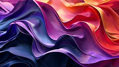 Vibrant flowing fabrics displaying colorful energy and motion in abstract dance