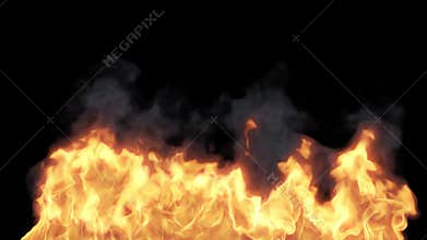 Fire burning isolated on black background